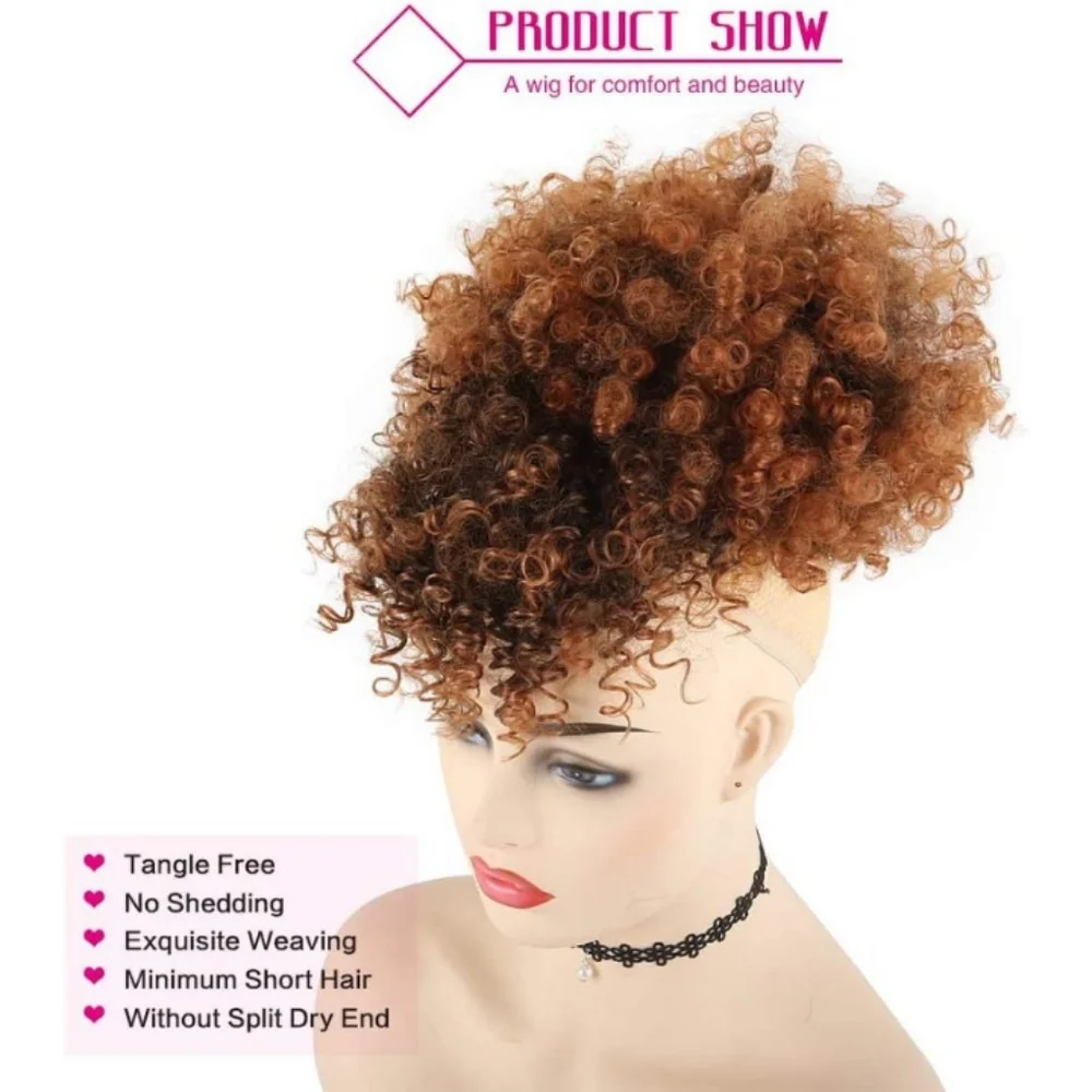 Blooming Hair Drawstring Ponytail With Bang